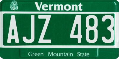 VT license plate AJZ483