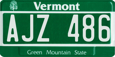 VT license plate AJZ486
