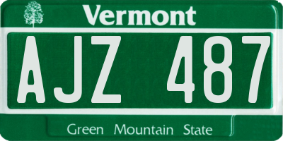 VT license plate AJZ487