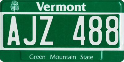 VT license plate AJZ488