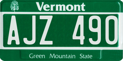 VT license plate AJZ490