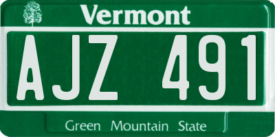 VT license plate AJZ491