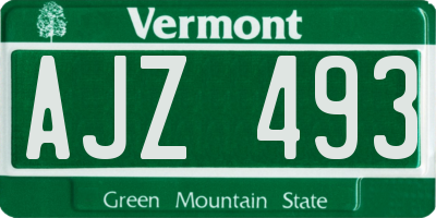 VT license plate AJZ493