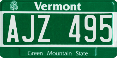 VT license plate AJZ495