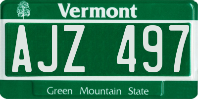 VT license plate AJZ497