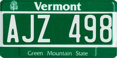VT license plate AJZ498