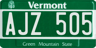 VT license plate AJZ505