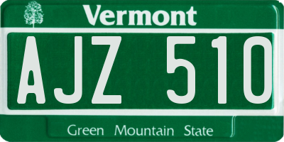 VT license plate AJZ510