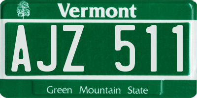 VT license plate AJZ511