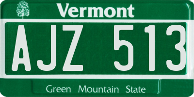 VT license plate AJZ513