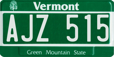 VT license plate AJZ515