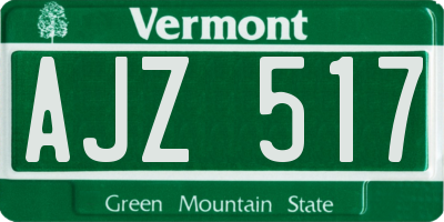 VT license plate AJZ517