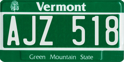 VT license plate AJZ518