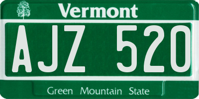 VT license plate AJZ520
