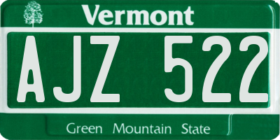 VT license plate AJZ522