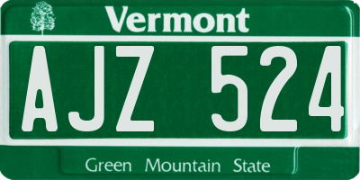 VT license plate AJZ524