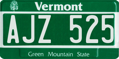VT license plate AJZ525