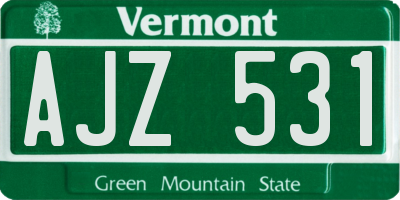 VT license plate AJZ531