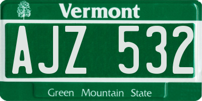 VT license plate AJZ532
