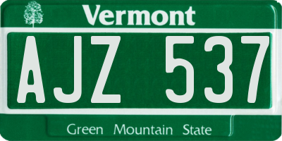 VT license plate AJZ537