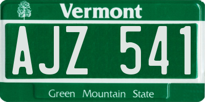 VT license plate AJZ541