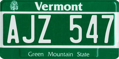 VT license plate AJZ547