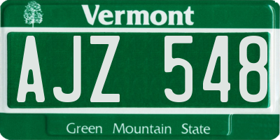 VT license plate AJZ548