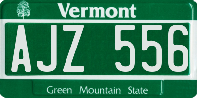 VT license plate AJZ556