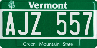 VT license plate AJZ557