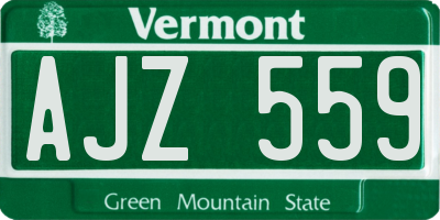 VT license plate AJZ559
