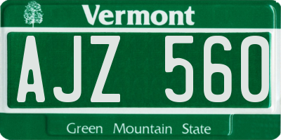 VT license plate AJZ560