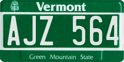VT license plate AJZ564