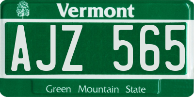 VT license plate AJZ565