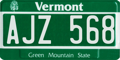 VT license plate AJZ568