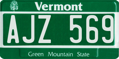 VT license plate AJZ569