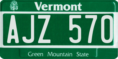 VT license plate AJZ570
