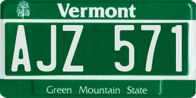 VT license plate AJZ571