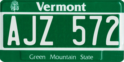 VT license plate AJZ572