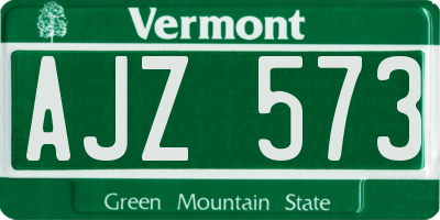 VT license plate AJZ573