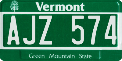 VT license plate AJZ574