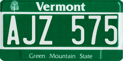 VT license plate AJZ575