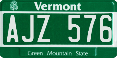 VT license plate AJZ576
