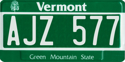 VT license plate AJZ577