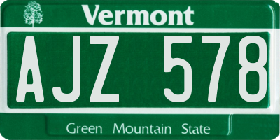 VT license plate AJZ578
