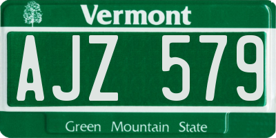 VT license plate AJZ579