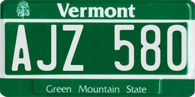 VT license plate AJZ580