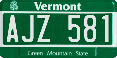 VT license plate AJZ581