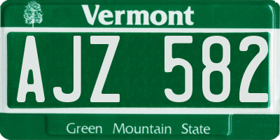 VT license plate AJZ582