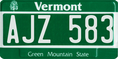 VT license plate AJZ583