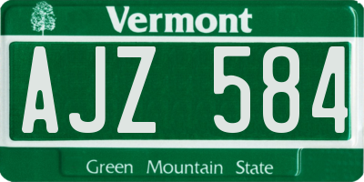 VT license plate AJZ584